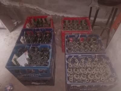 Pepsi, coka cola empty Glass Bottles,