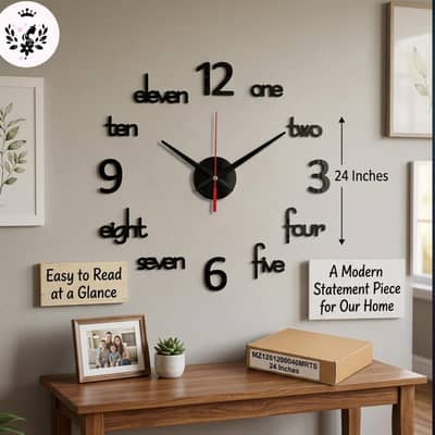 3D wooden wall clock