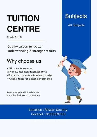 Tuition Center in Rizwan society