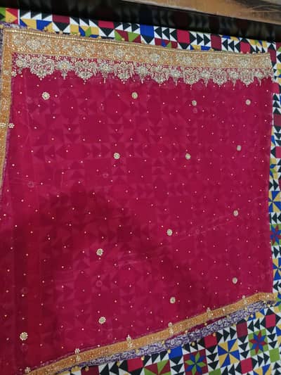 purple and red lehnga