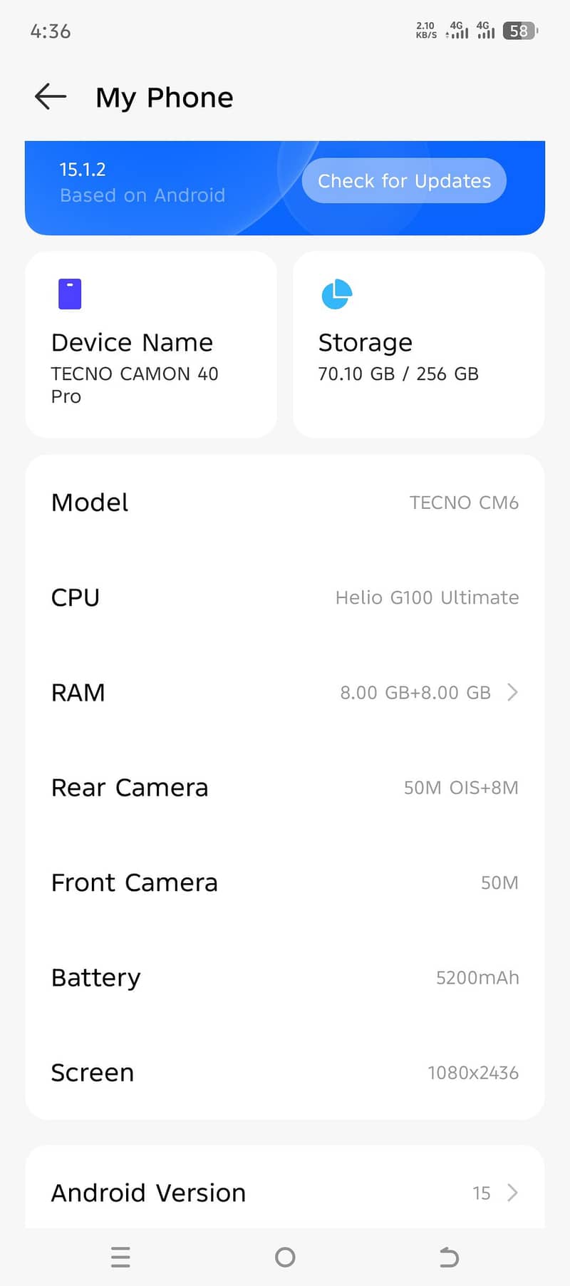 Tecno Camon 40 PRO 9