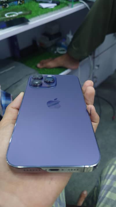 iphone 14pm official pta 128 gb 96 BH 10 10 condition  purple color