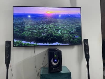 TCL 65-inch 4K Ultra HD+audionic home theater+ zee hd dish,receiver