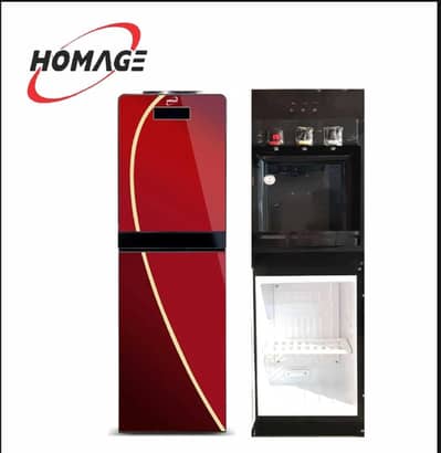 Homage Water Dispensor 3 taps - HWD 49432 Glass Door - Red Color. New