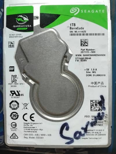 1 TB  SeaGate Hard Drive