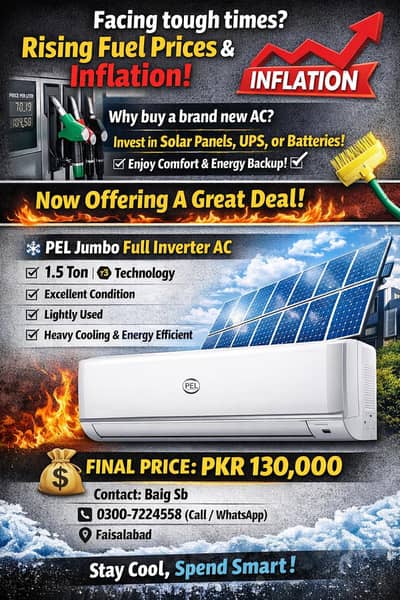 PEL Full DC Inverter 1.5 Ton T3 AC 4 Sale 130K F. Price