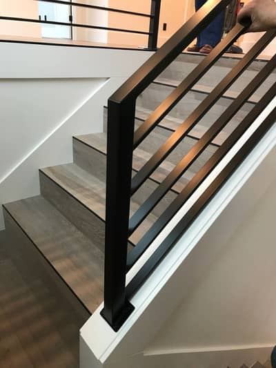 Modern Steel Stair Railing – Stylish & Durable Indoor Staircase Design