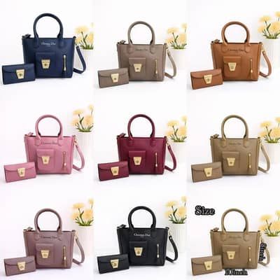 mustard leather 2 Piece girls shoulder bag set