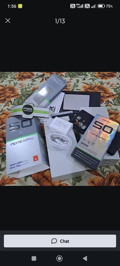 infinix note 50 pro  only 1 month used  all assesriese