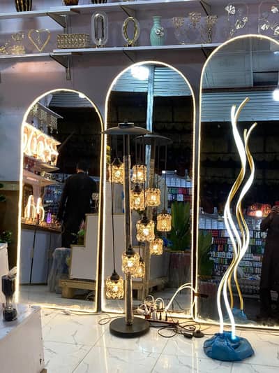 standing mirror with light