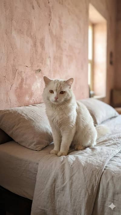 yah cat bilkul Mukammal white hai