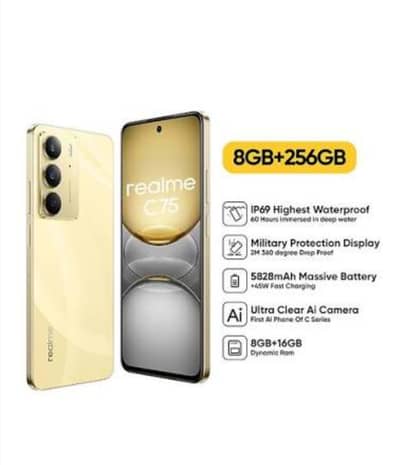 Realme C75 8 128 5800 Battery 11 Month warrenty