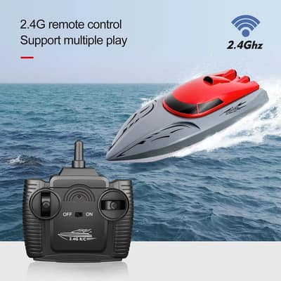 RC boat Top Speed 20km/h, 2.4Ghz High-speed All-terrain Of