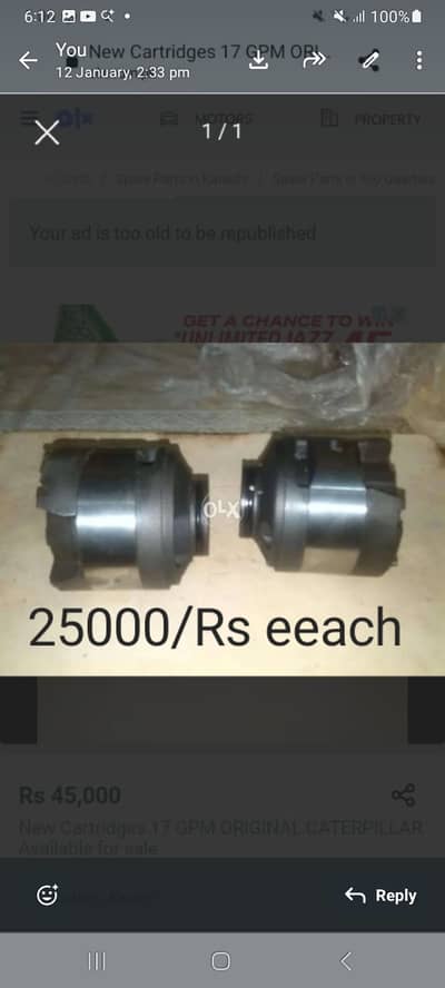 For sale new 17 GPM van pump Catridg  3G2804 original vickers