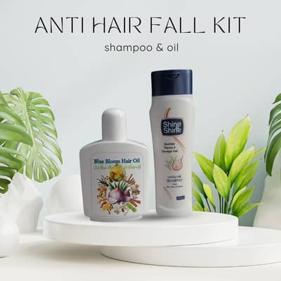 Shine n Shine اینٹی ہیئر فال شیمپو+Blue Bloom Hair Oil ہربل ہیئر آئل