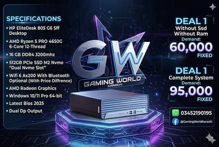 Ryzen Deals HP EliteDesk 805 G6 Sff AMD 4650G Lenovo M75s Ssf 5650G