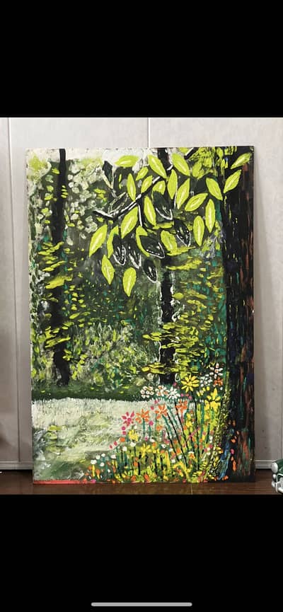 Stunning Handmade Nature Oil Painting - Vibrant Forest Scene