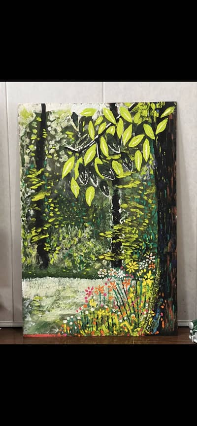 Stunning Handmade Nature Oil Painting - Vibrant Forest Scene