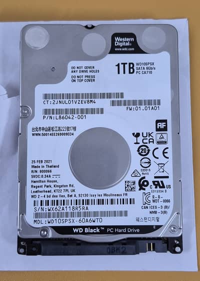 WD 1 TB Hard Drive 2.5"