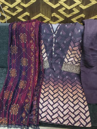 bonanza satrangi 3 pc dress