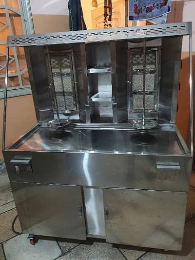turkish style shawarma double burner setup