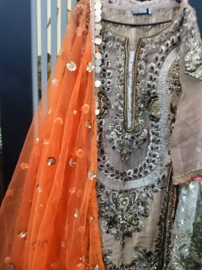 Khuda Baksh Heavy Embroidered Formal Dress Small Size – Like New