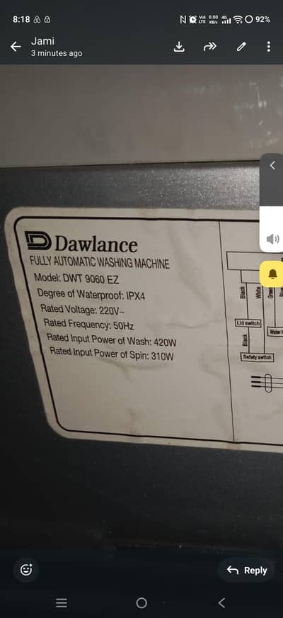 Dawlance automatic machine
