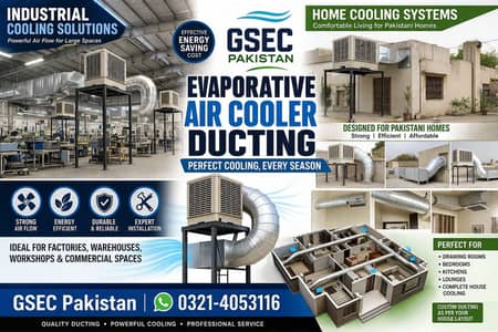 Ducting evaporative air cooler/Industrial/Restaurant/Godown/Factory