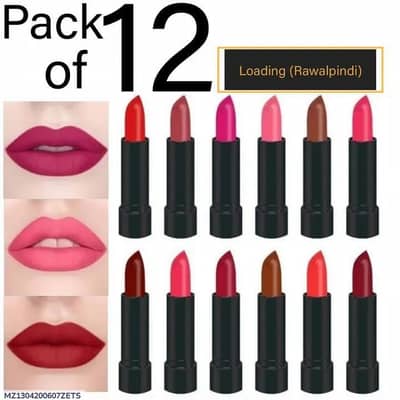 12 pcs matt lipstick  set