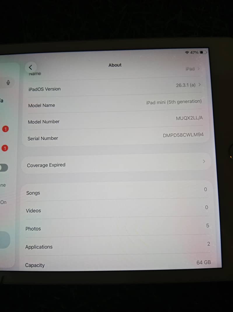 ipad mini 5 (64) GB 9