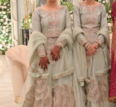 2 dresses of heavy  lehnga choli in small size