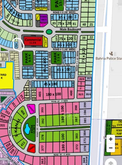 1 Kanal Corner Plot For Sale Located At Sector A Babur Block Bahria Town Lahore