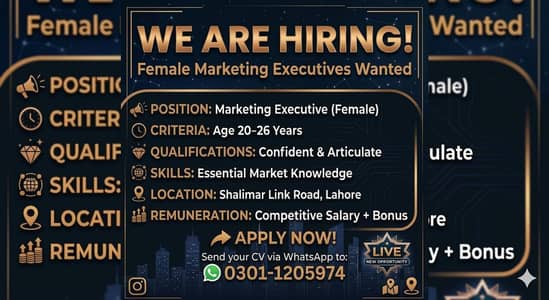Need marketing female staff