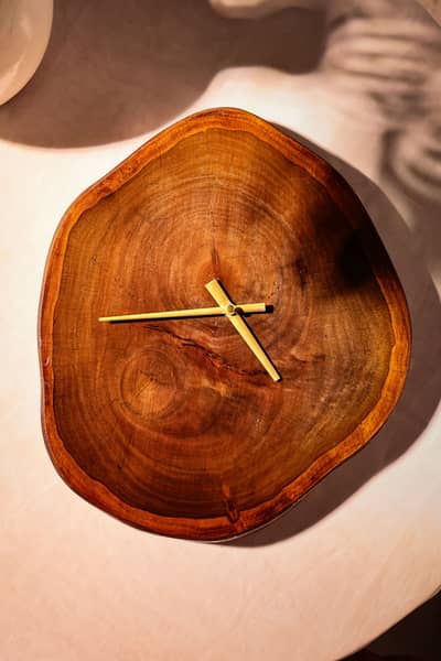 Aesthetic black walnut wall hanging clock