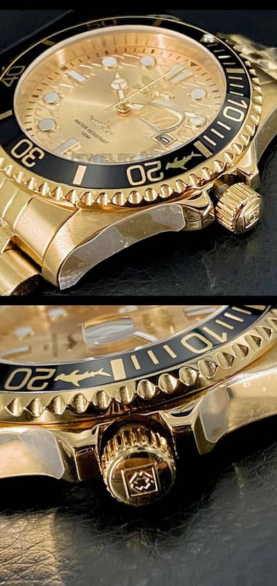 Invicta golden 43mm original watch quarts movement