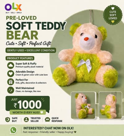 Cute Pre-Loved teady Bear | Soft & Clean | under RS:1000