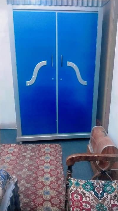 bed with side table dressing table safe almari