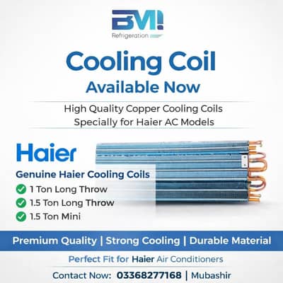 Genuine Haier AC Cooling Coil 1 Ton |  1.5 Ton  | Reliable Cooling