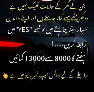 جو لوگ آنلاین کام کرنا چاہیے ہیں وہ لوگ رابطہ کرے