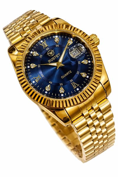 Rustet Designer Gold Watch Stylish gold watch for men Gold Bracelet