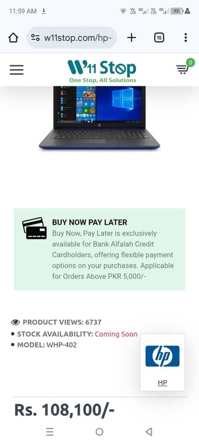 Hp cori5 10th generation  2gb Nvidia card 15.6 inch full hd display