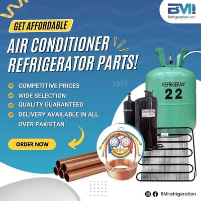 Copper Pipes, HVAC Gas, Compressors, Spare Parts & Fittings Available