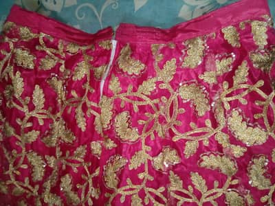 Pink clr lehnga net fabric