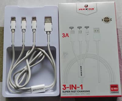 Maxon G-901 3-in-1 Super Fast Charging Cable – 1200mm – Brand New
