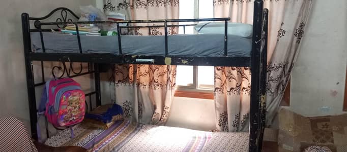iron rod double bed