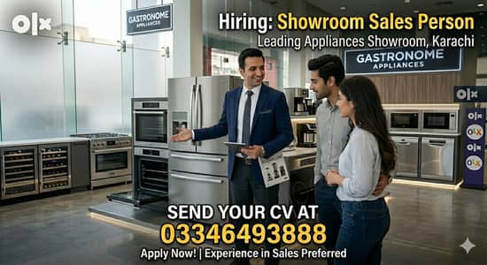  Showroom Sales Person Required – Karachi (Central)