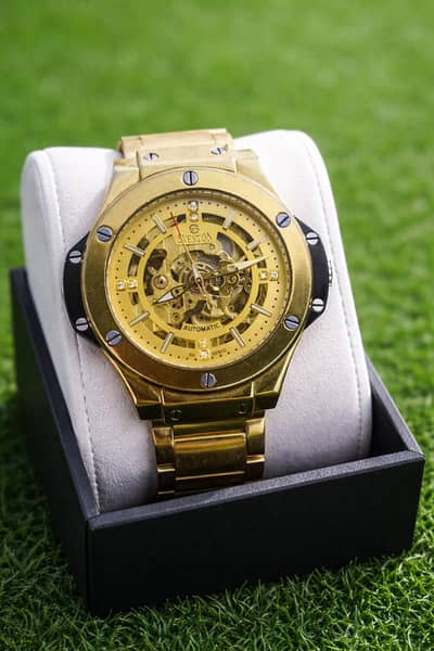 Luxury Golden Skeleton Watch – Automatic | Stylish Men’s Watch