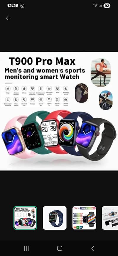 T900 Pro Max Smartwatch for Men Women Blood Oxygen & Heart rate
