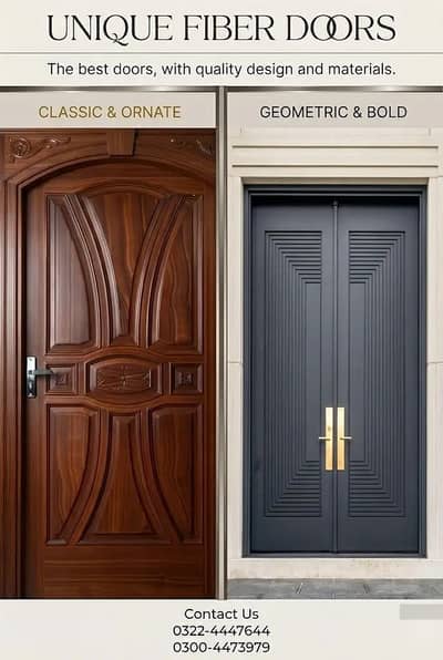 Double doors- Folding door- Semi solid doors- Pvc doors