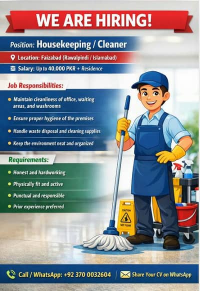 House Keeping / Cleaner Staff